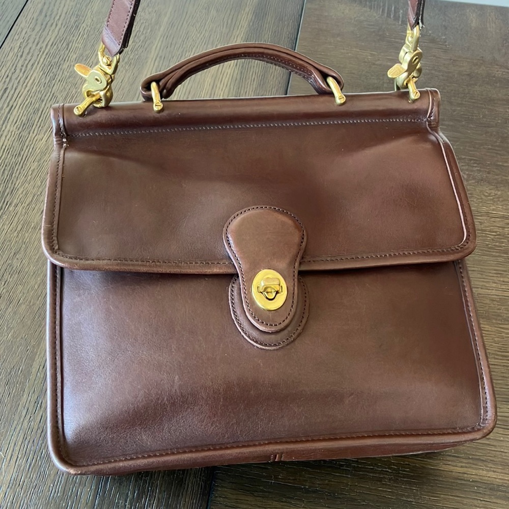 Coach Vintage Willis 1998 brown leather shoulder purse bag No B8U-9927